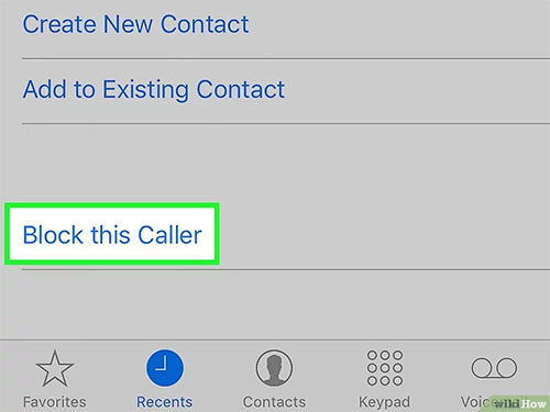  Chọn mục Block this caller