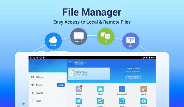 ES File Explorer cho phép người dùng truy cập vào các tệp trong hệ thống trên thiết bị