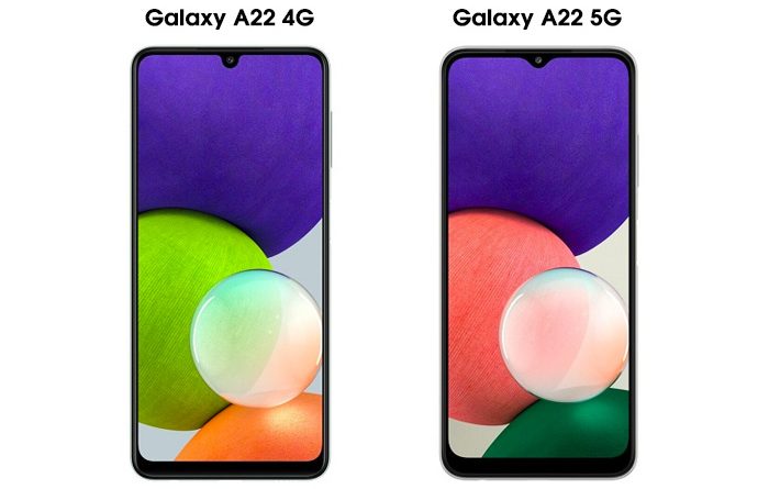 So sánh màn hình Galaxy a22 4G và 5G