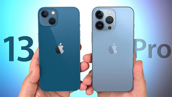 Thiết kế iPhone 13 khác biệt so với 13 Pro.