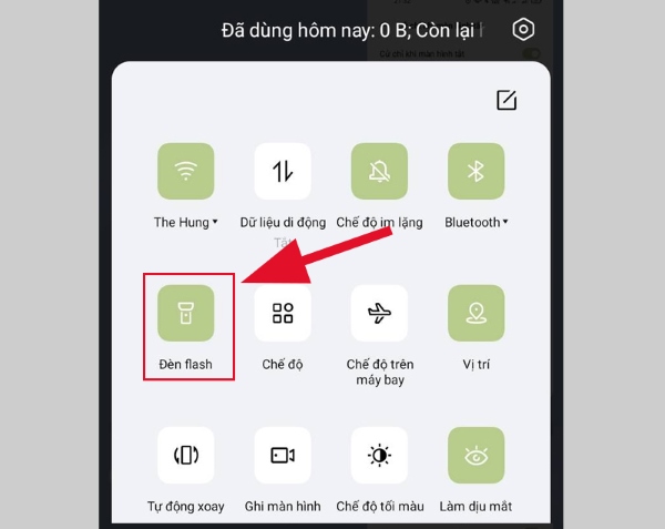 Cách bật đèn pin điện thoại OPPO