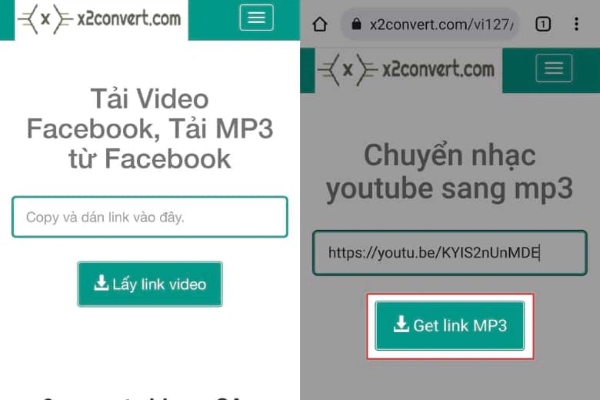 Nhấn nút Get link MP3