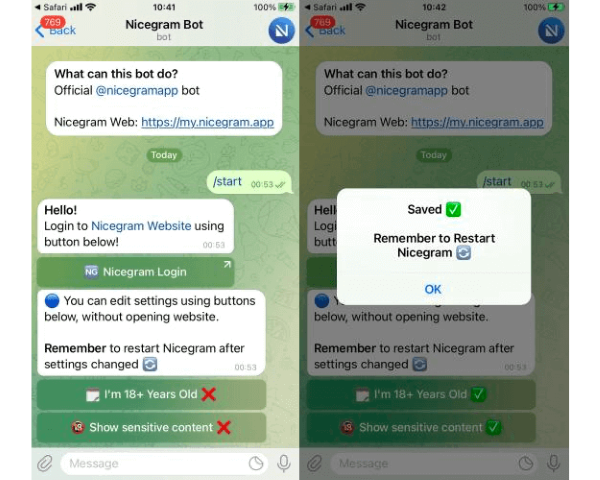 Nhấn vào link Telegram được cung cấp
