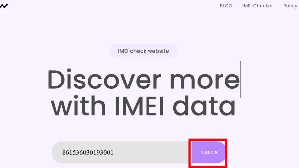 Nhập dãy số IMEI vào ô tra cứu