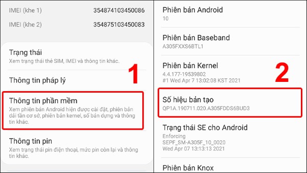 Chọn Thông tin phần mềm