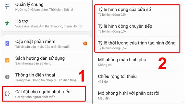 Chọn Tùy chọn nhà phát triển