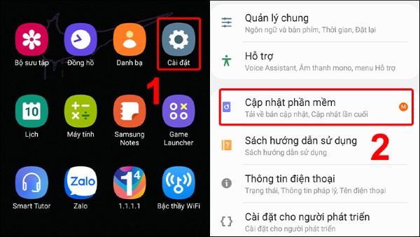 Chọn Cập nhật phần mềm