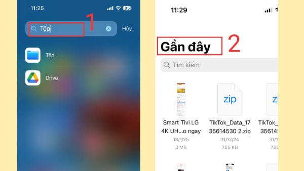 Mở ứng dụng Files (Tệp)