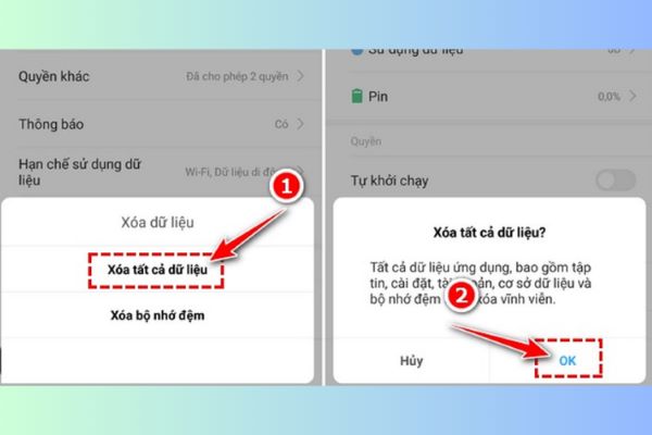 Xóa tất cả dữ liệu của tựa game Garena trên điện thoại