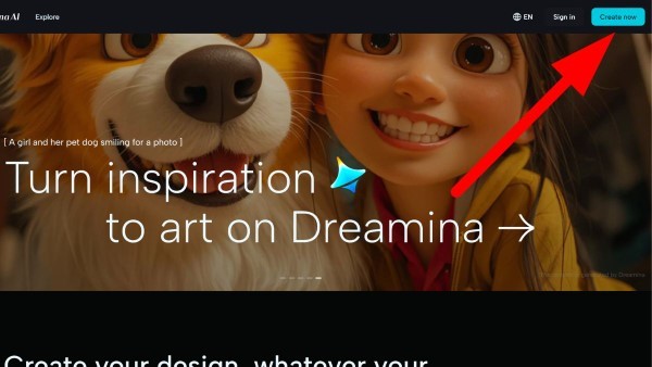 Nhấn “Create Now” hoặc “Sign In”