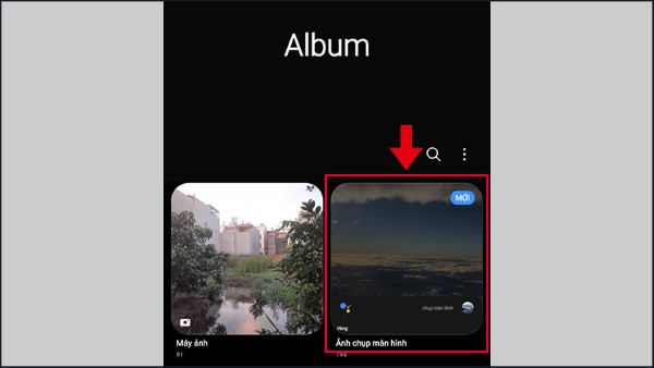 Xem ảnh tại Bộ sưu tập > Album > Ảnh chụp màn hình