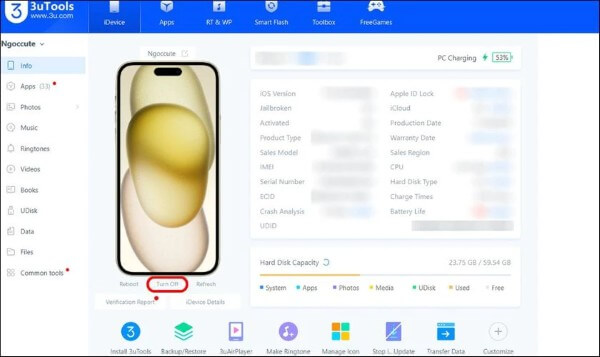Chọn mục Turn Off