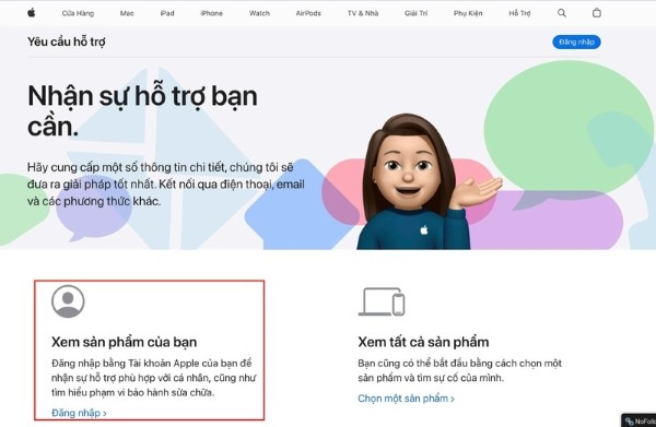 Truy cập trang: getsupport.apple.com