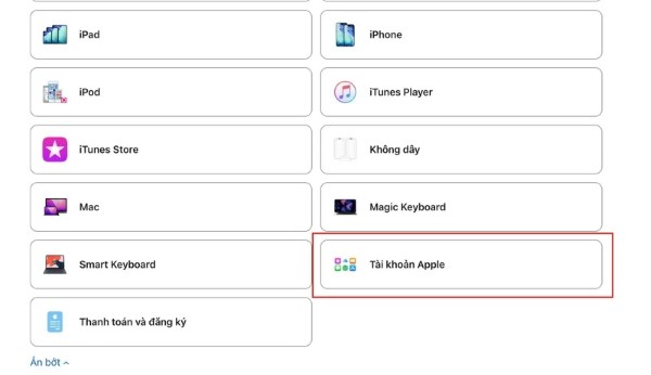 Chọn "Tài khoản Apple"