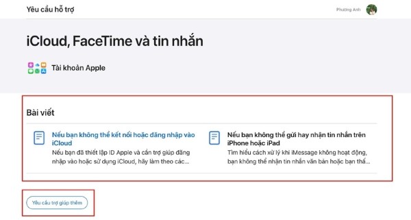 Chọn “Yêu cầu trợ giúp thêm”