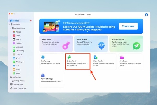 Chọn System Repair