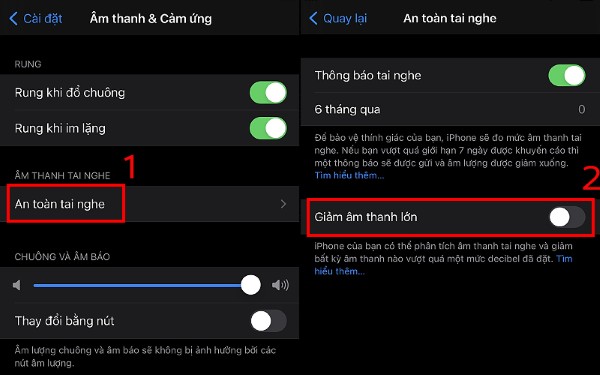 Tắt mục Giảm âm thanh lớn