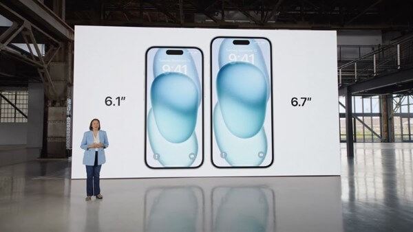 Màn hình iPhone 15 và 15 Plus khác nhau về kích thước