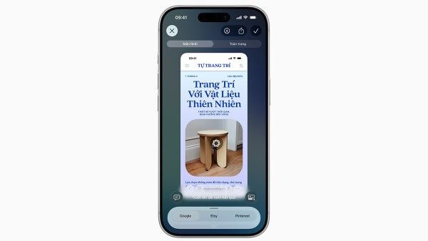Tính năng Trí thông minh thị giác (Visual Intelligence)