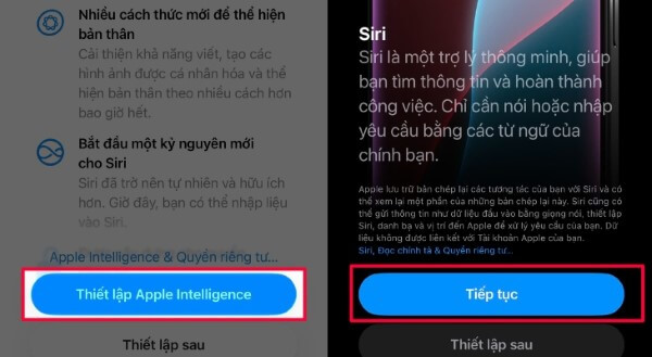 Chọn Thiết lập Apple Intelligence 