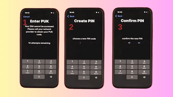 Các bước nhập mã PUK để mở khóa SIM 