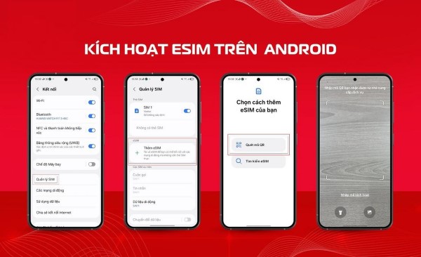 Chọn Thêm eSIM và Quét mã QR